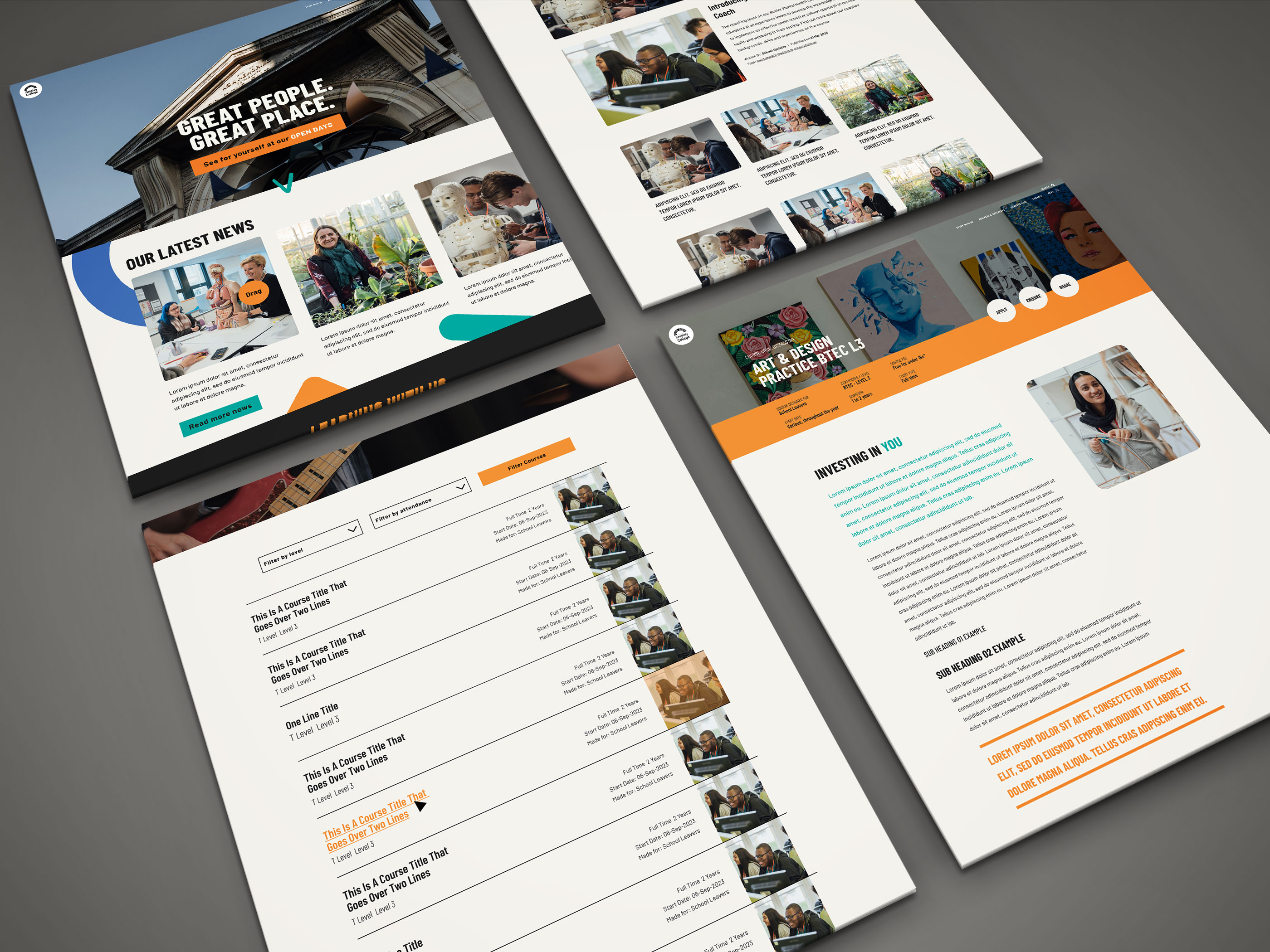Shipley College - Perspective Website PSD Mock Up